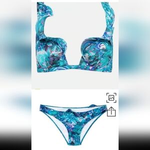 La Perla Petal Storm Bikini  Swim Suit Bra Sz 36B Bottom Sz L